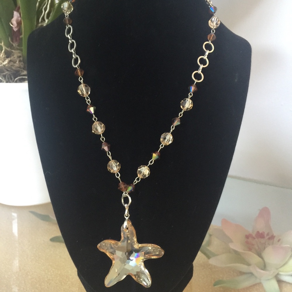 Full lead Austrian Crystal starfish necklace